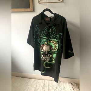 Nikki Sixx Motley Crüe Dragonfly Button Up